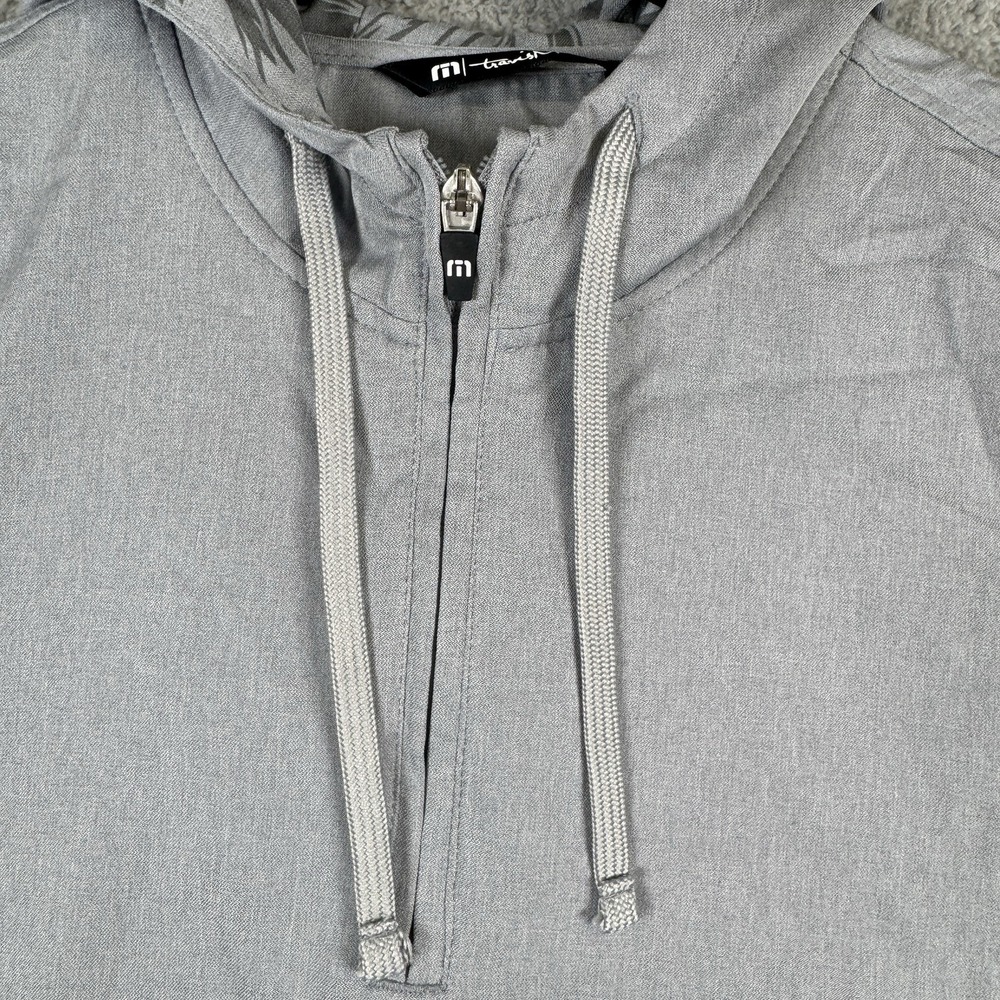 Travis Mathew Skyview Hoodie Mens XXL Heather Sleet Gray Quarter Zip Golf LOGO - Picture 3 of 14